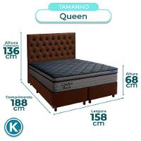 Box Marrom + Cabeceira + Colchão Queen Confort Black Ortobom - 3