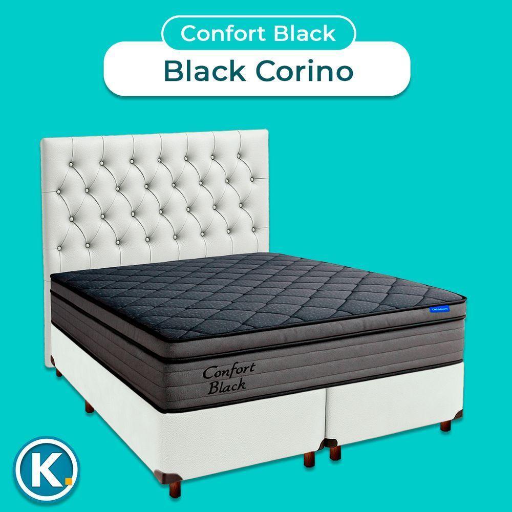 Cama Box Branco+cabeceira+colchão King Confort Black Ortobom - 4