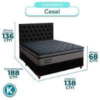 Cama Box Preto+cabeceira+colchão Casal Confort Black Ortobom - 3