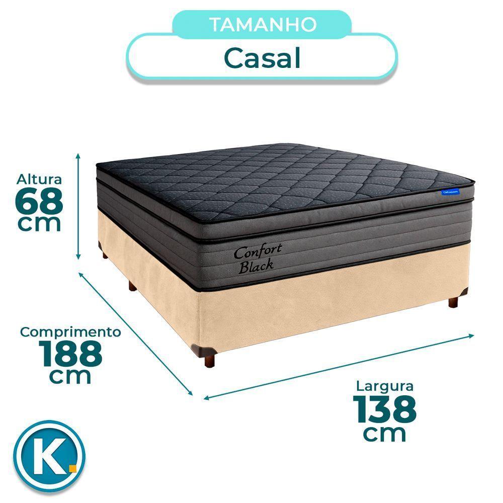 Cama Box Perola+colchão Casal Confort Black Espuma Ortobom - 3