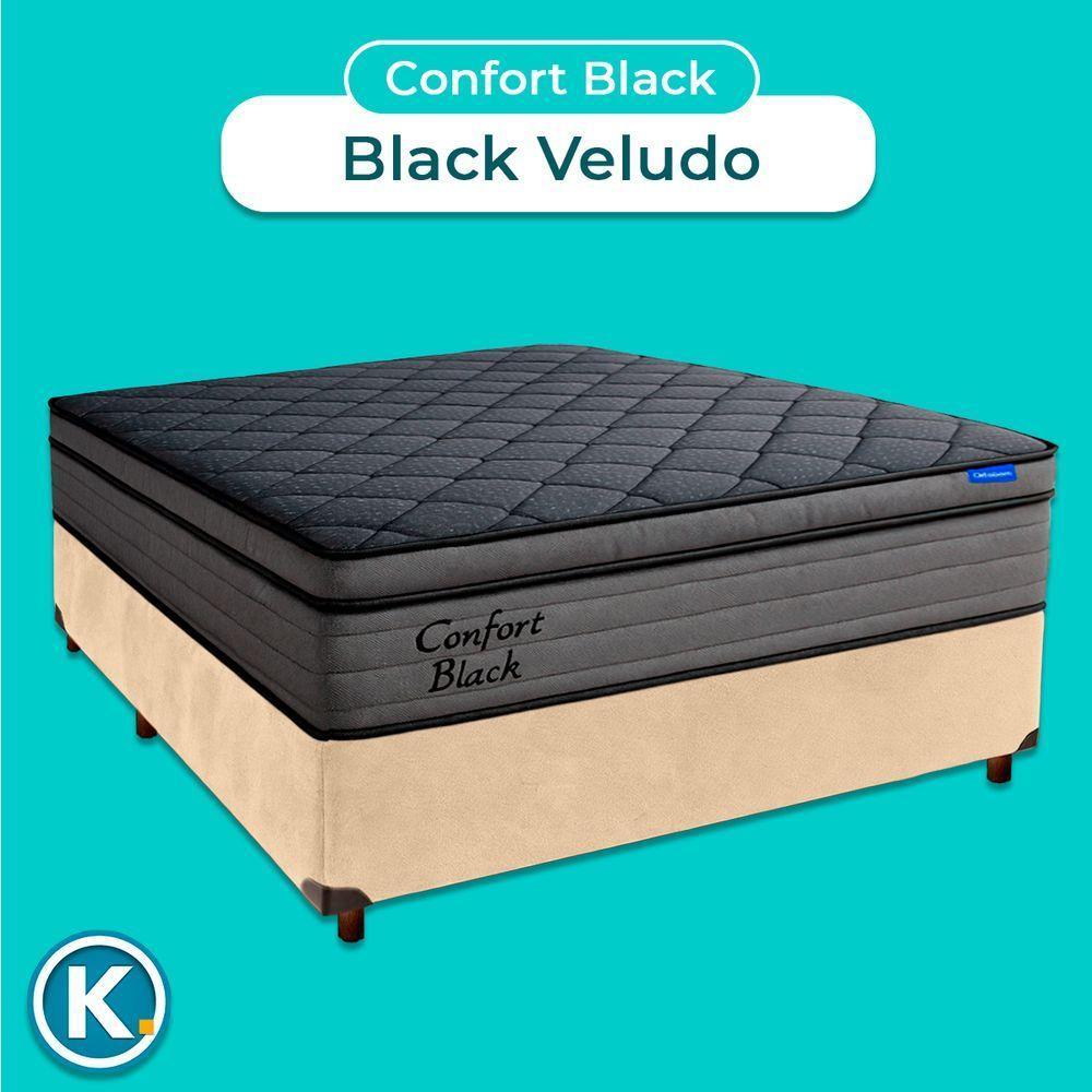 Cama Box Perola+colchão Casal Confort Black Espuma Ortobom - 4
