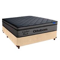Cama Box Perola+colchão Casal Confort Black Espuma Ortobom - 1