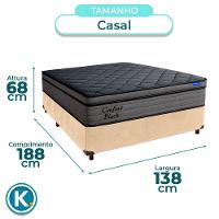 Cama Box Perola+colchão Casal Confort Black Espuma Ortobom - 3