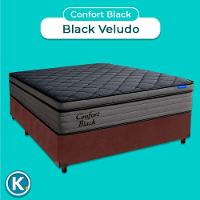 Cama Box Marrom+colchão Casal Confort Black Espuma Ortobom - 4