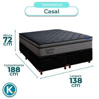 Cama Box Bau Preto+colchão Casal Confort Black Ortobom - 3