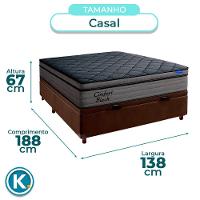 Cama Box Bau Marrom+colchão Casal Confort Black Ortobom - 3