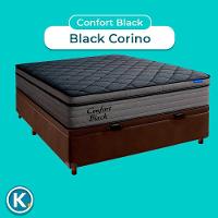 Cama Box Bau Marrom+colchão Casal Confort Black Ortobom - 4