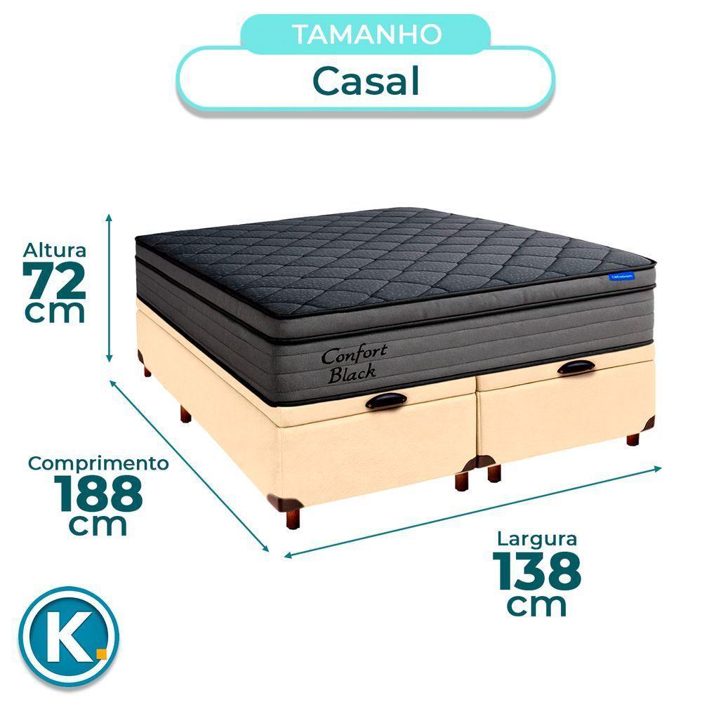 Cama Box Bau Begetiza+colchão Casal Confort Black Ortobom - 3