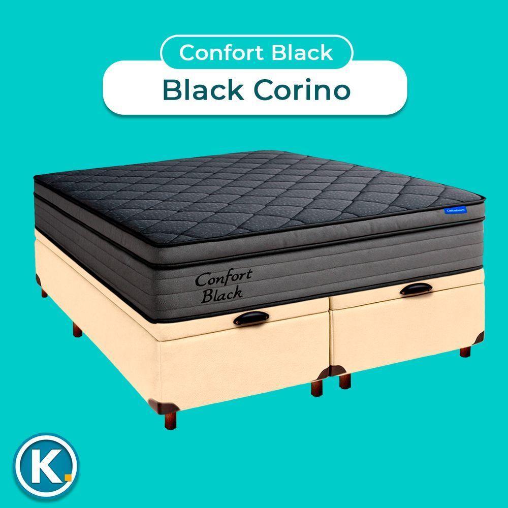 Cama Box Bau Begetiza+colchão Casal Confort Black Ortobom - 4