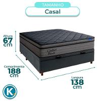 Cama Box Bau Cinza+colchão Casal Confort Black Ortobom - 3