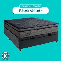 Cama Box Bau Cinza+colchão Casal Confort Black Ortobom - 4