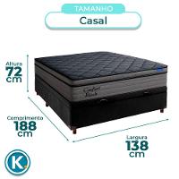 Cama Box Bau Preto+colchão Casal Confort Black Ortobom - 3