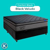 Cama Box Bau Preto+colchão Casal Confort Black Ortobom - 4
