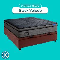 Cama Box Bau Marrom+colchão Casal Confort Black Ortobom - 3