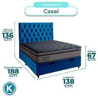 Box Baú Azul+cabeceira+colchão Casal Confort Black Ortobom - 3