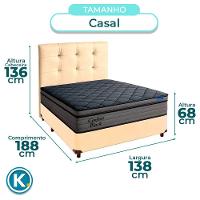 Box Begetiza + Cabeceira+colchão Casal Confort Black Ortobom - 3