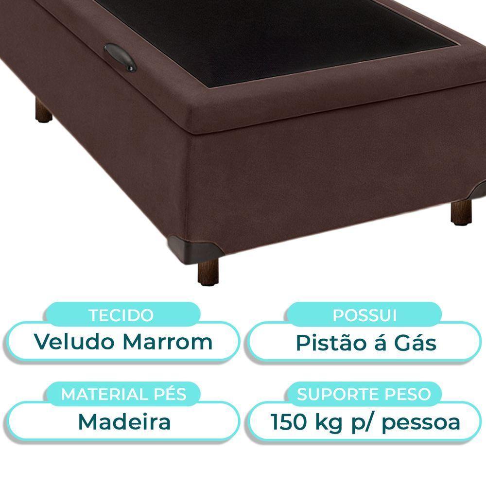 Cama Box Baú Solteiro Marrom Nature 88x188 - 2