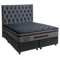 Cama Box Cinza+cabeceira+colchão Casal Confort Black Ortobom - 1