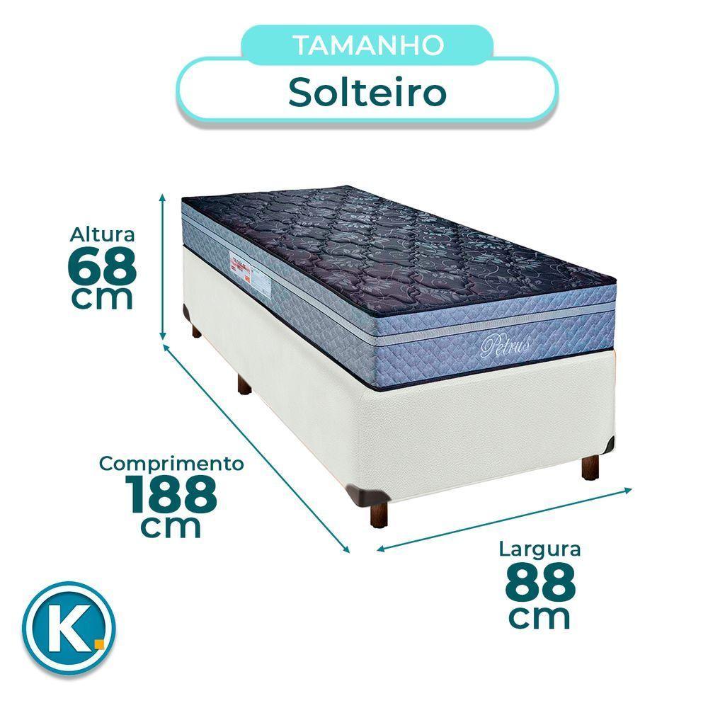 Conjunto Cama Box Branco Solteiro + Colchão Molas Ensacadas Petrus Paropas - 3