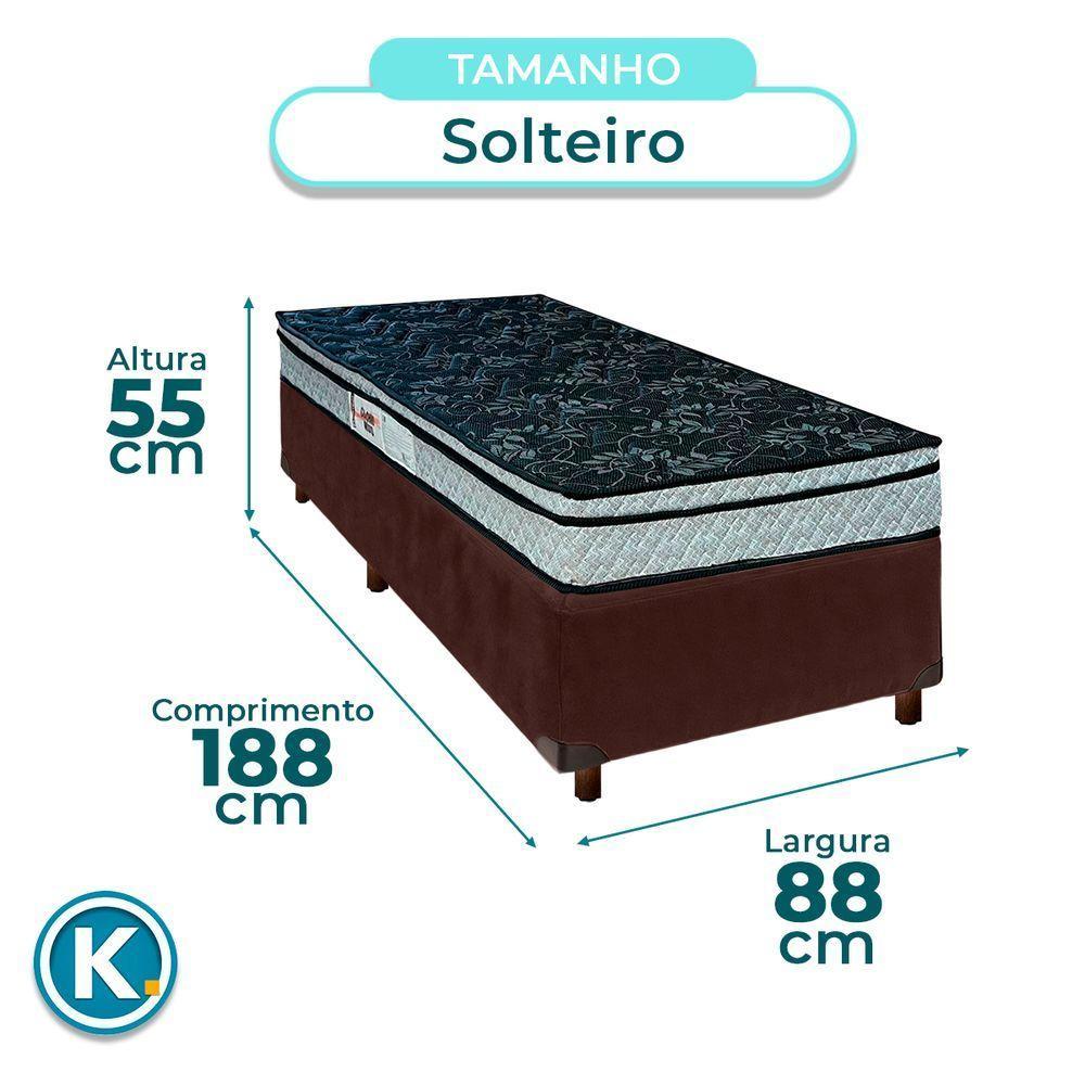 Conjunto Cama Box Marrom Solteiro + Colchão D28 Conforto Paropas - 3