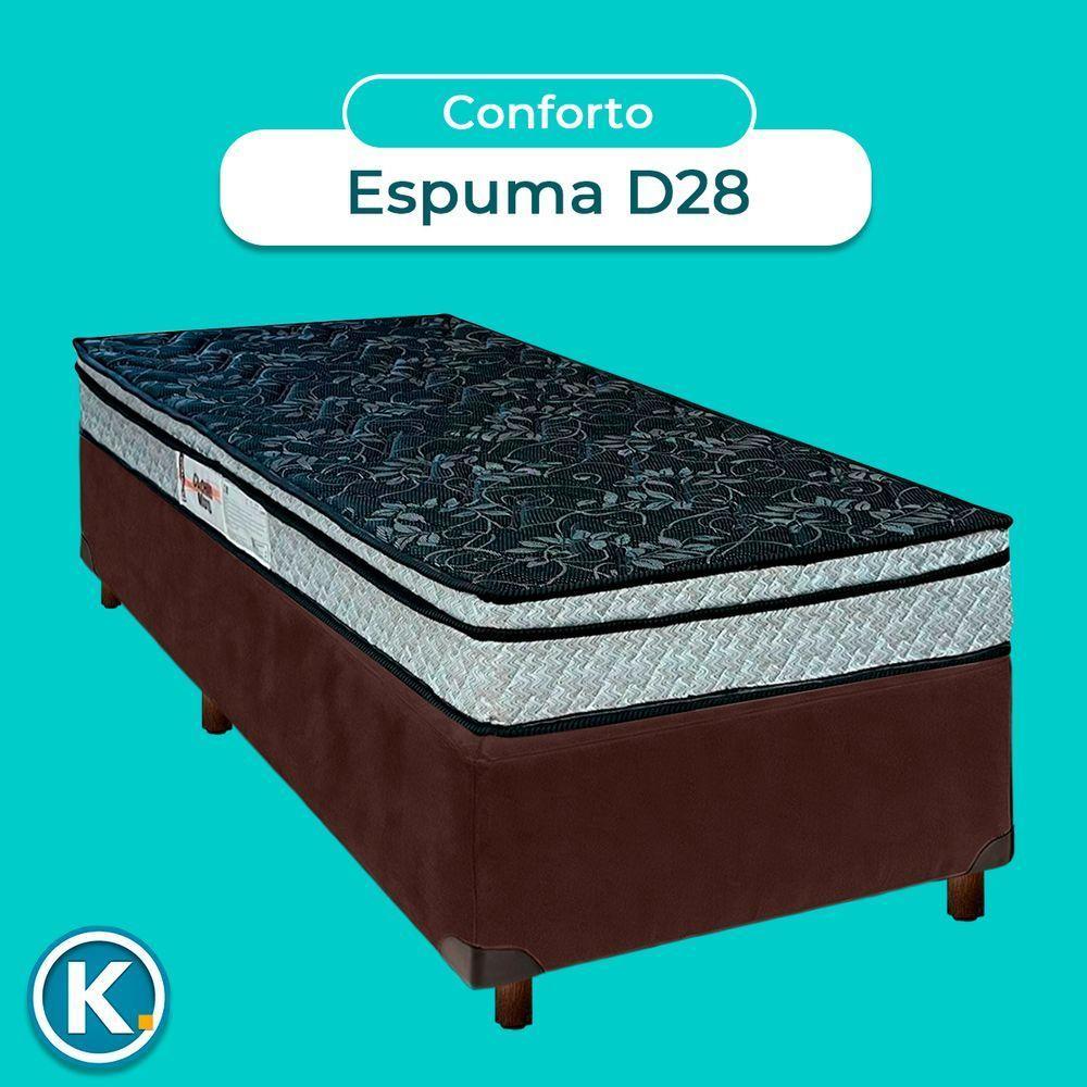 Conjunto Cama Box Marrom Solteiro + Colchão D28 Conforto Paropas - 4