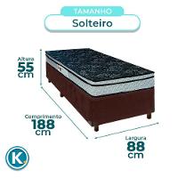 Conjunto Cama Box Marrom Solteiro + Colchão D28 Conforto Paropas - 3