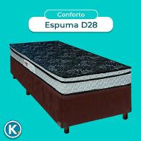 Conjunto Cama Box Marrom Solteiro + Colchão D28 Conforto Paropas