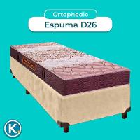 Conjunto Cama Box Perola Solteiro + Colchão D26 Ortophedic Sankonfort