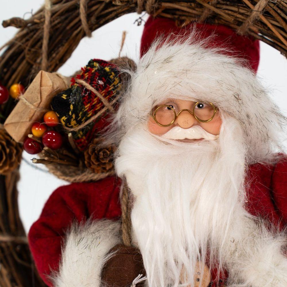 Enfeite Natalina Guirlanda Papai Noel Pendente De Porta 33cm - 4