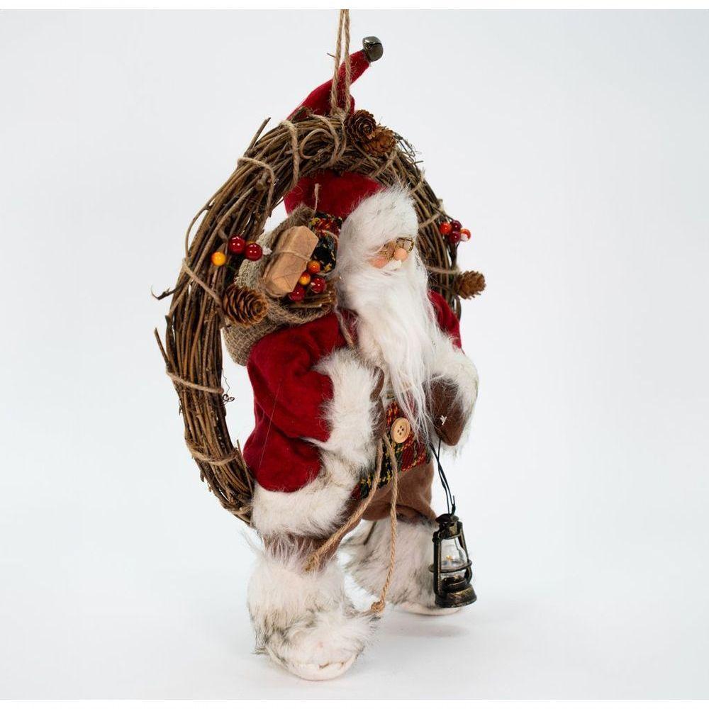 Enfeite Natalina Guirlanda Papai Noel Pendente De Porta 33cm - 6