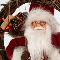 Enfeite Natalina Guirlanda Papai Noel Pendente De Porta 33cm