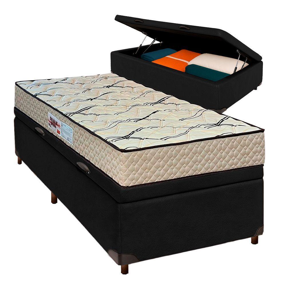 Conjunto Cama Box Bau Blindado Solteiro + Colchão D33 Maxsono Paropas - 1