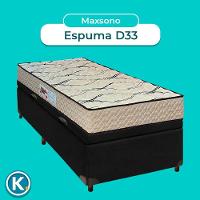 Conjunto Cama Box Bau Blindado Solteiro + Colchão D33 Maxsono Paropas