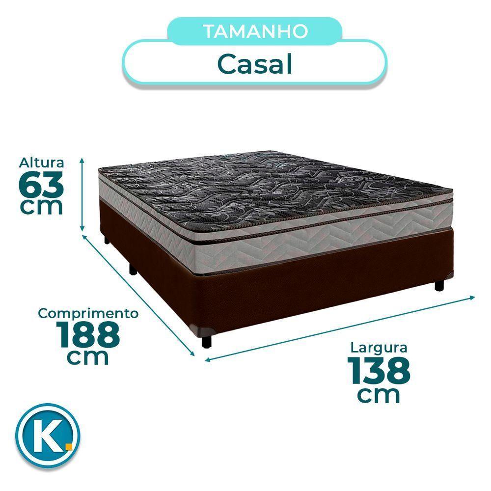 Conjunto Cama Box Marrom Casal + Colchão D28 Conforto Paropas - 5