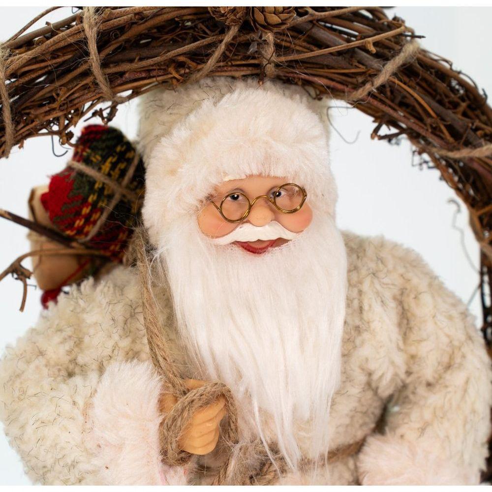 Enfeite Natalina Guirlanda Papai Noel Pendente De Porta 33cm - 5