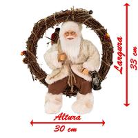 Enfeite Natalina Guirlanda Papai Noel Pendente De Porta 33cm - 2