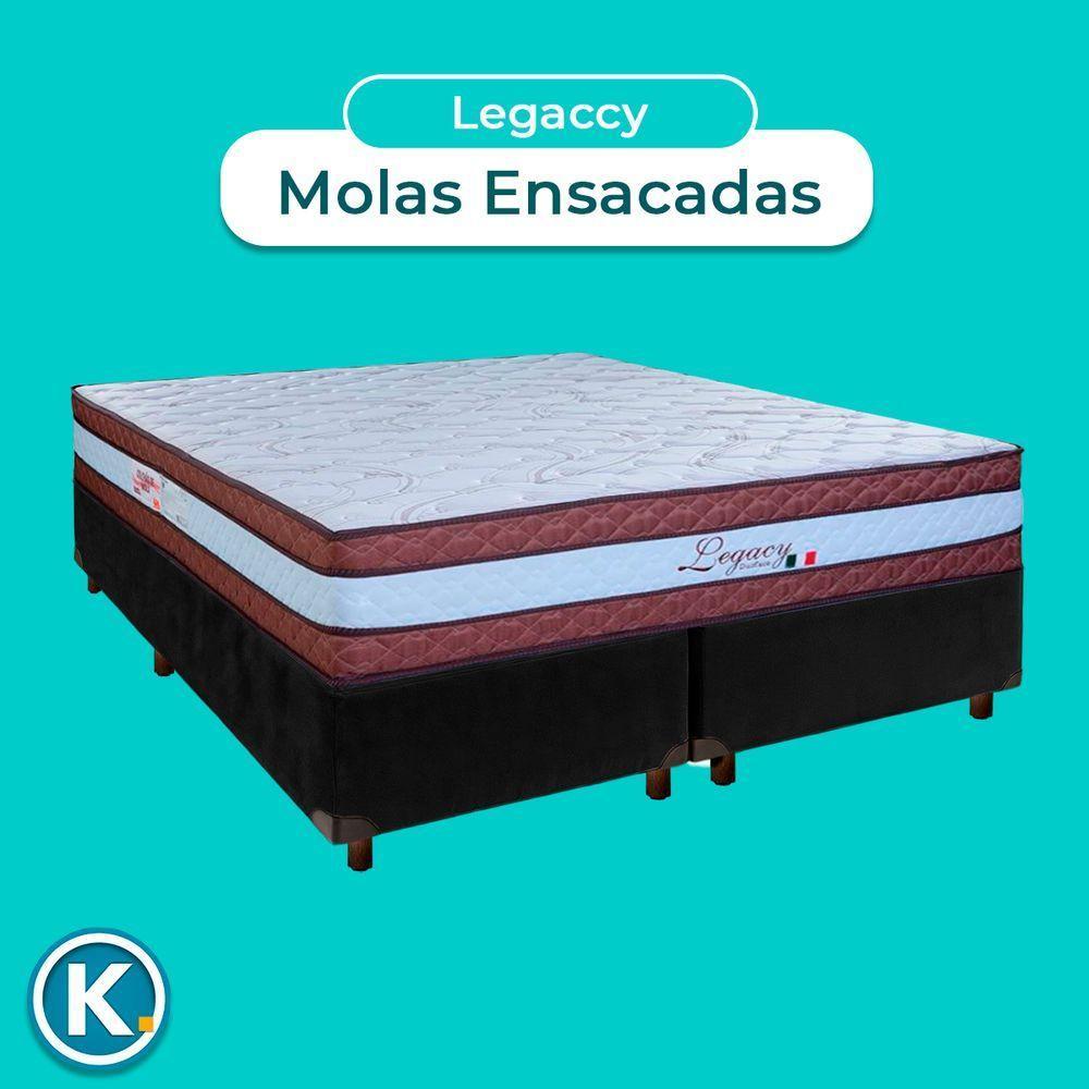 Colchão Queen Molas Ensacadas + Box Preto - Legaccy Paropas - 2