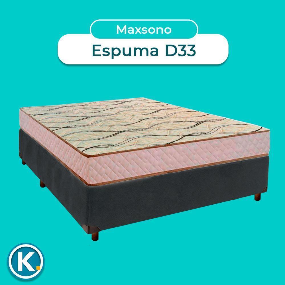 Conjunto Cama Box Azul Casal + Colchão D33 Maxsono Paropas - 4