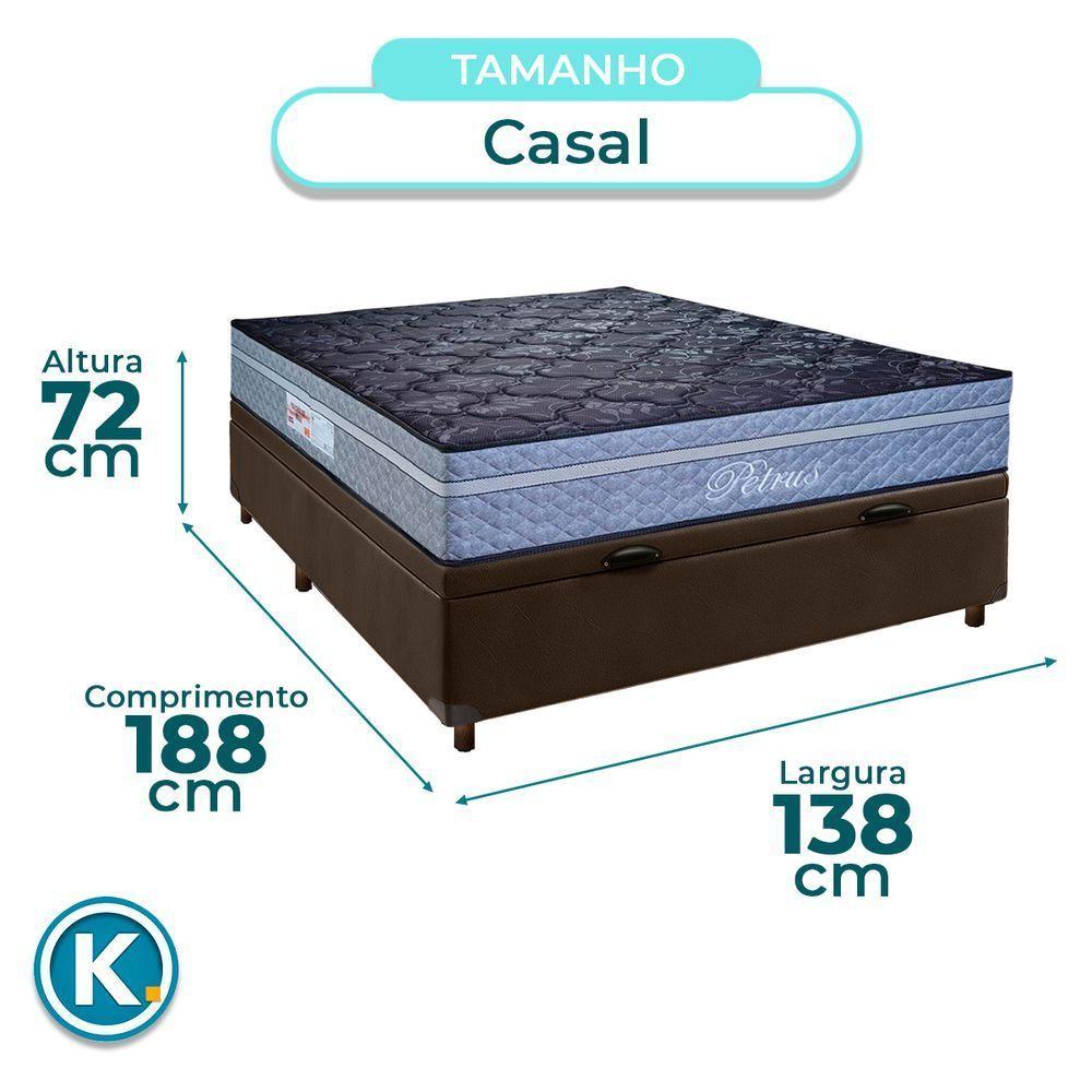 Conjunto Cama Box Bau Blindado Casal + Colchão Molas Ensacadas Petrus Paropas - 3