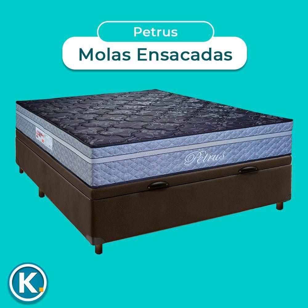 Conjunto Cama Box Bau Blindado Casal + Colchão Molas Ensacadas Petrus Paropas - 4