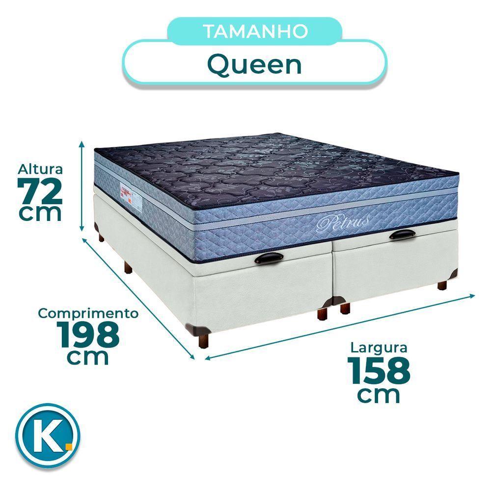 Conjunto Cama Box Bau Blindado Queen + Colchão Molas Ensacadas Petrus Paropas - 3