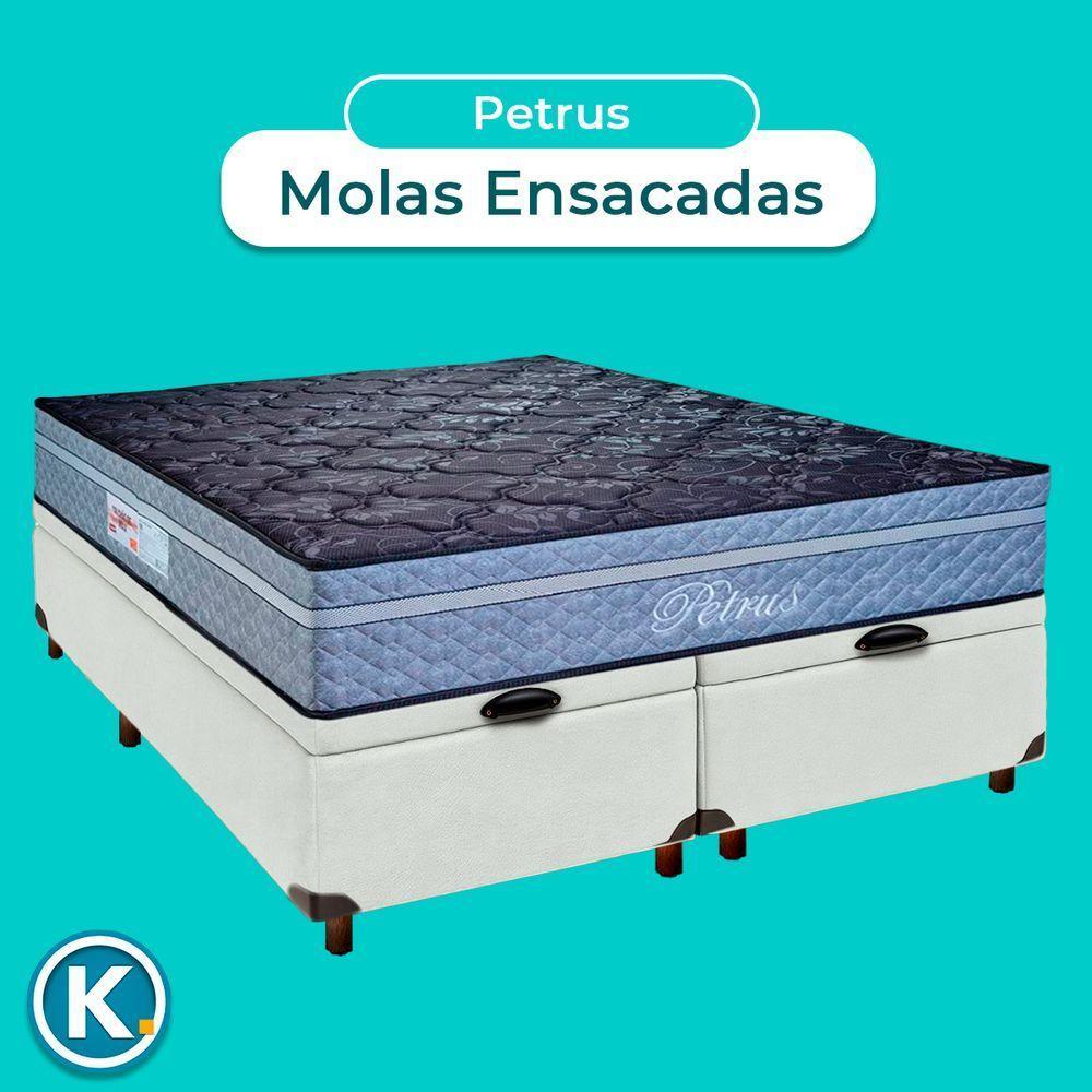 Conjunto Cama Box Bau Blindado Queen + Colchão Molas Ensacadas Petrus Paropas - 4