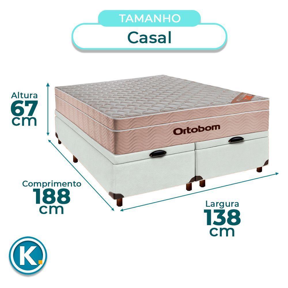 Cama Box Bau + Colchão Casal Molas Ensacadas Airtech Ortobom - 3