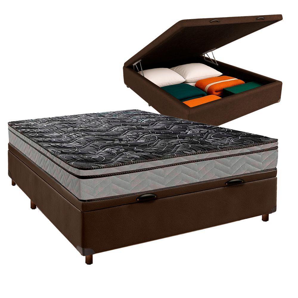 Cama Box Bau Blindado Casal + Colchão D28 Conforto Paropas - 1