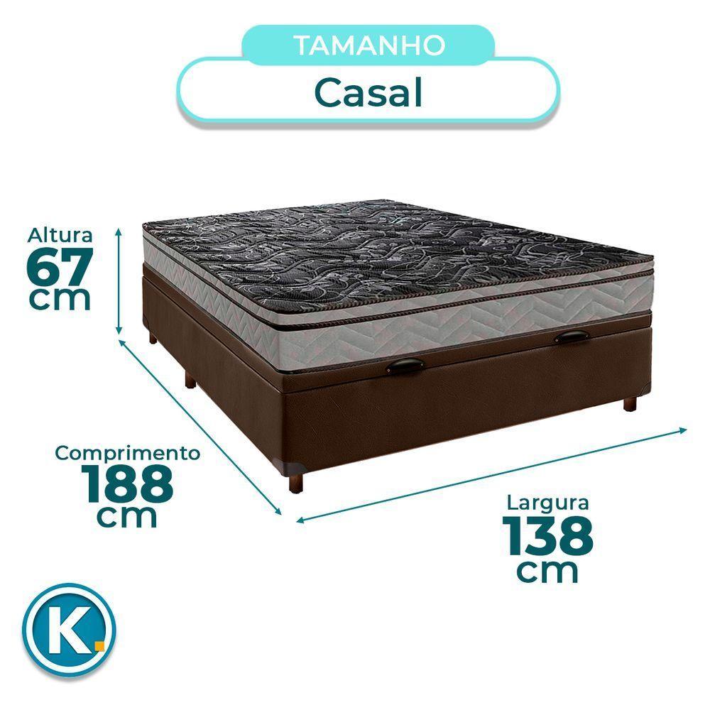 Cama Box Bau Blindado Casal + Colchão D28 Conforto Paropas - 2