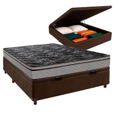 Cama Box Bau Blindado Casal + Colchão D28 Conforto Paropas