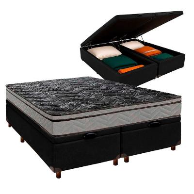 Cama Box Bau Blindado Casal + Colchão D28 Conforto Paropas