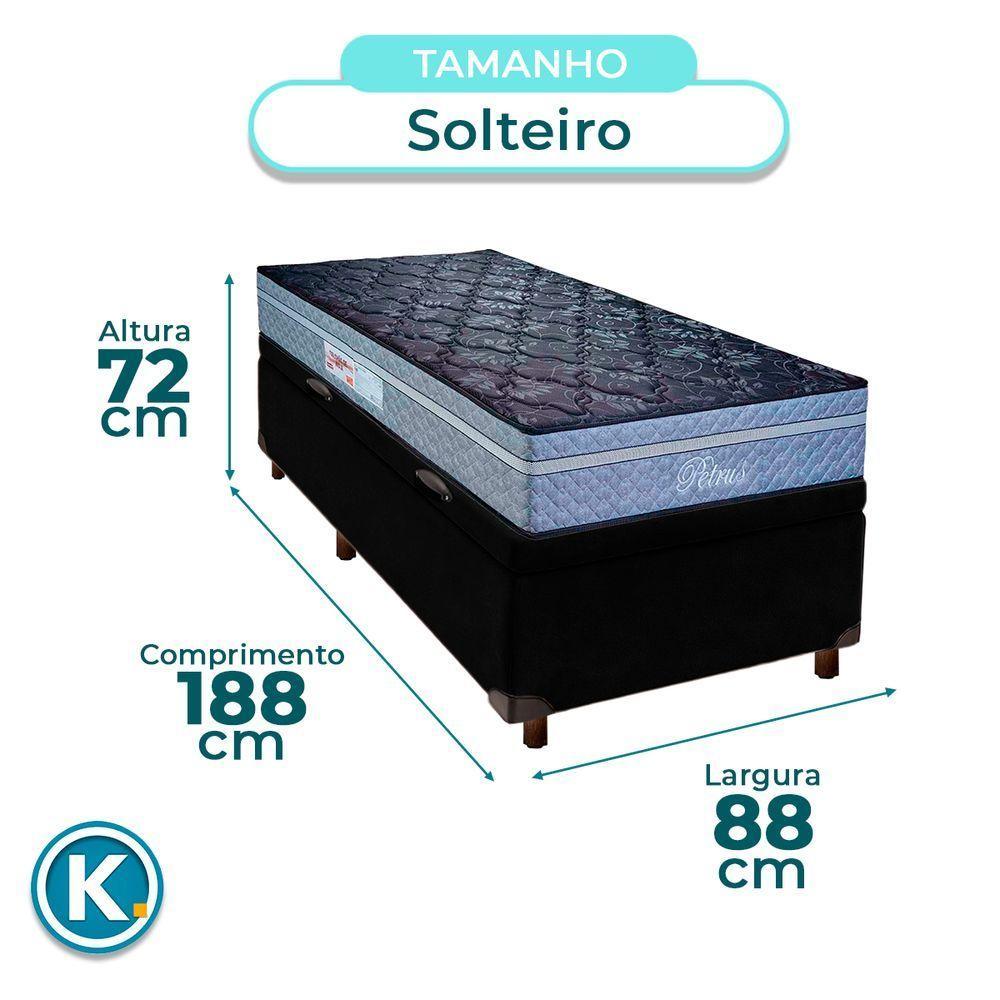Cama Box Bau Blindado Solteiro + Colchão Molas Ensacadas Petrus Paropas - 3
