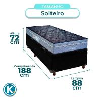 Cama Box Bau Blindado Solteiro + Colchão Molas Ensacadas Petrus Paropas - 3