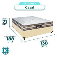 Cama Box Bege Casal + Colchão Molas Ensacadas Legriff Sankonfort - 3